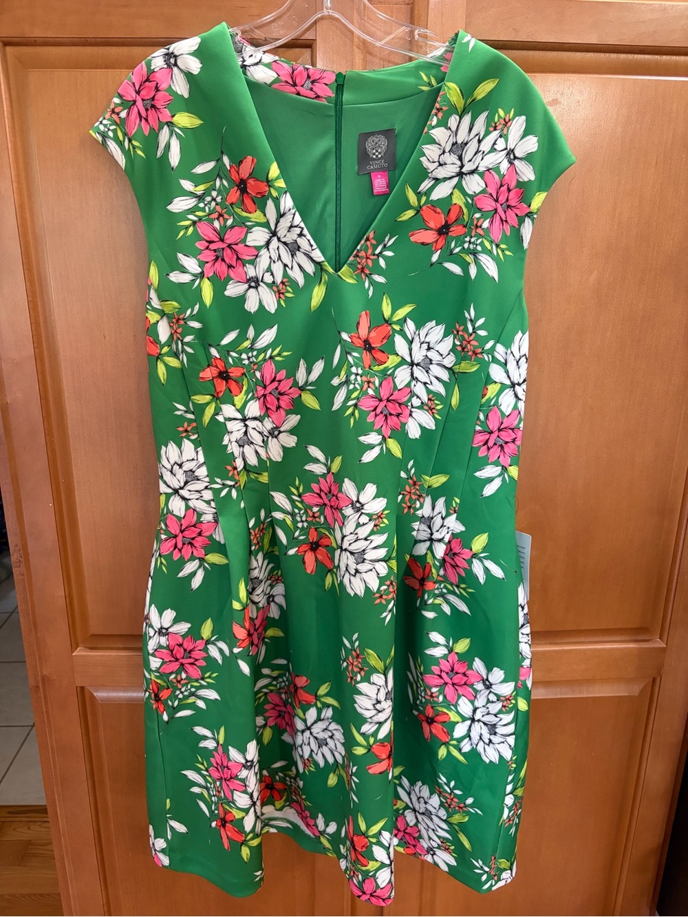 Vince Camuto | Green Floral Sleeveless Mini Dress - Picture 2 of 10